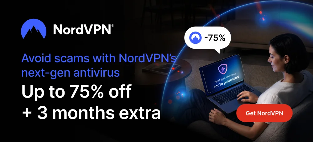 Advertisement. NordVPN deal: up to 75% off plus 3 months extra